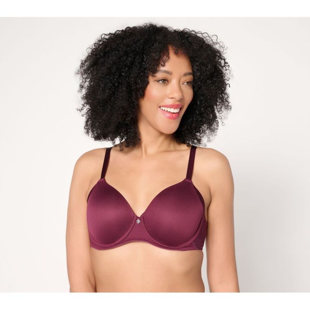 Breezies Women's Bra Sz 42D Radiant Lace Underwire T-Shirt Purple